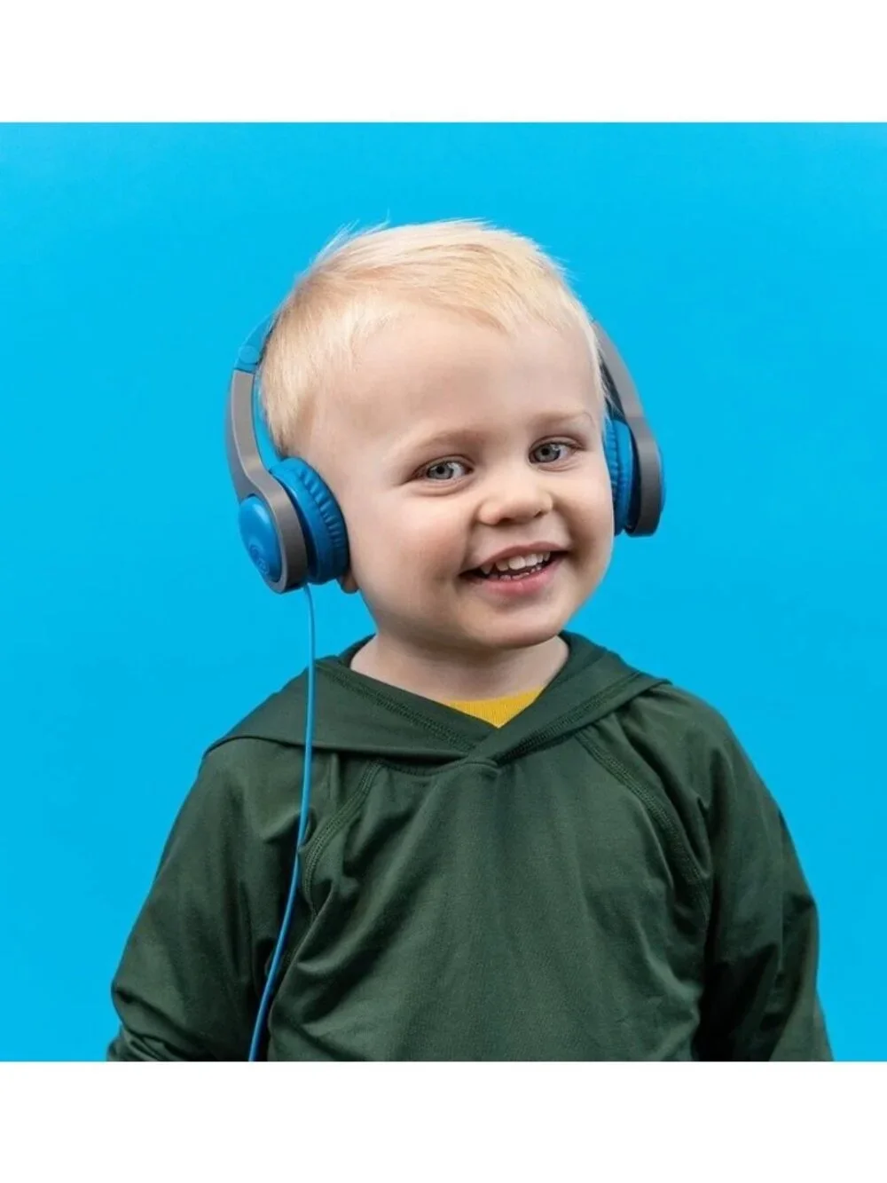 JLab JBuddies Folding Gen 2 Kids Headphones Wired Volume Limiter Ages 2+ Blue